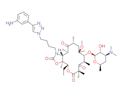 (3aS,4R,7S,9R,10R,11R,13R,15R)-1-(4-(4-(3-aminophenyl)-1H-1,2,3-triazol-1-yl)butyl)-10-(((2S,3R,4S,6R)-4-(dimethylamino)-3-hydroxy-6-methyltetrahydro-2H-pyran-2-yl)oxy)-4-ethyl-7-fluoro-11-methoxy-3a,7,9,11,13,15-hexamethyloctahydro-1H-[1]oxacyclotetradecino[4,3-d]oxazole-2,6,8,14(7H,9H)-tetraone
